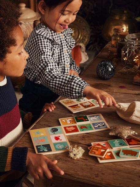 Animals Lotto in FSC® Wood BEIGE LIGHT SOLID WITH DESIGN - vertbaudet enfant 