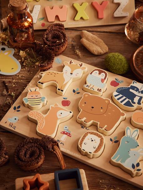 Puzzle à encastrer Les amis de la Forêt en bois FSC® vert - vertbaudet enfant 