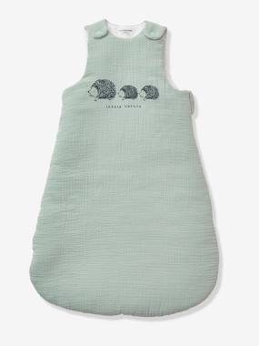 Sleeveless Baby Sleep Bag in Organic* Cotton Gauze, LOVELY NATURE  - vertbaudet enfant