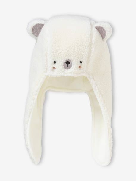 Bear Beanie in Fancy Fur for Babies white - vertbaudet enfant 