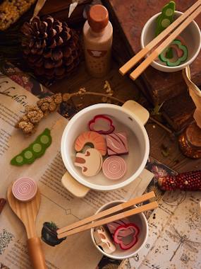 Jouet-Jeux d'imitation-Cuisines et dinette-Set wok de légumes en bois FSC®