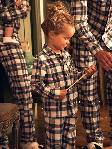 Pyjama de Noël enfant capsule famille en flanelle écru - vertbaudet enfant 