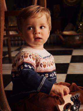 Baby-Jumpers, Cardigans & Sweaters-Jacquard Christmas Jumper for Babies