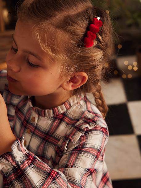 Chequered Flannel Dress for Girls  - vertbaudet enfant 
