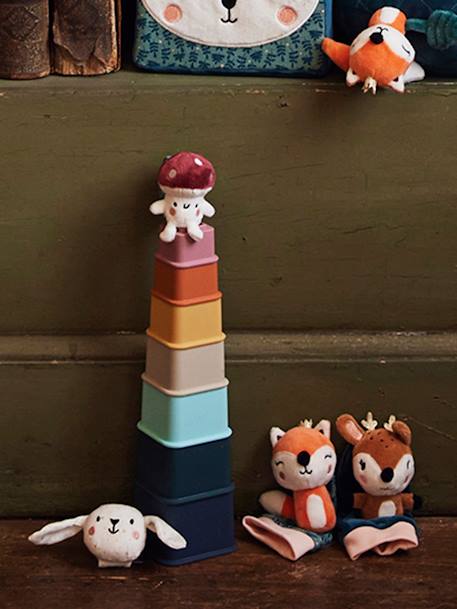 Ensemble de jouets empilables en Silicone pour bébé, couleurs arc-en-ciel
