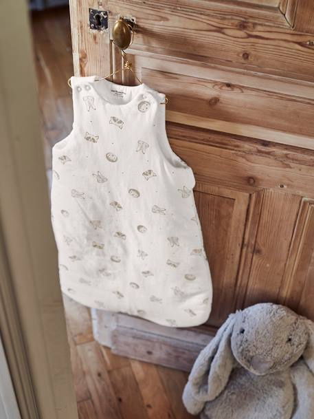 Sleeveless Baby Sleep Bag, in Organic Cotton*, Mini Compagnie White/Print - vertbaudet enfant 