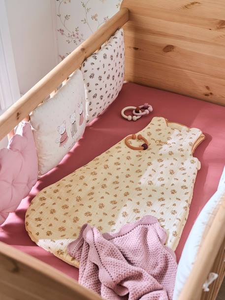 Sleeveless Baby Sleep Bag in Cotton Gauze, Barn BEIGE LIGHT ALL OVER PRINTED - vertbaudet enfant 
