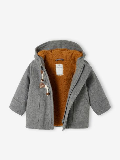 Manteau duffle-coat bébé avec capuche encre+gris chine - vertbaudet enfant 