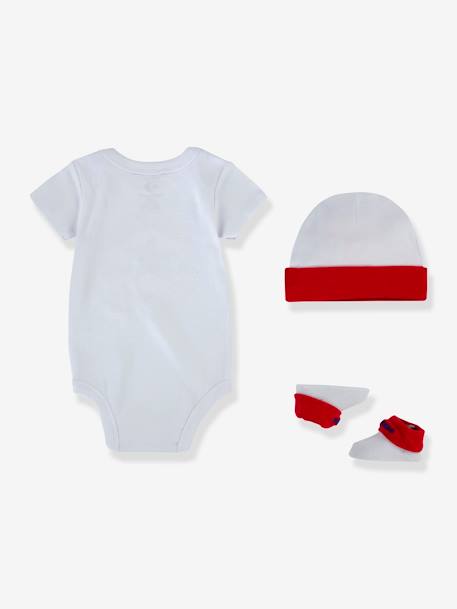 Set 3 pièces bodie + bonnet + chaussettes CONVERSE rouge - vertbaudet enfant 