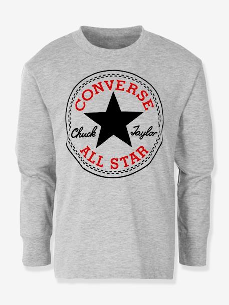 Long Sleeve Top for Children, Chuck Patch by CONVERSE grey - vertbaudet enfant 