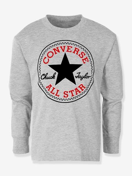 Long Sleeve Top for Children, Chuck Patch by CONVERSE grey - vertbaudet enfant 