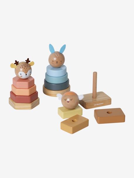 Trio of Stacking Towers, Forest Friends, in FSC® Wood wood - vertbaudet enfant 