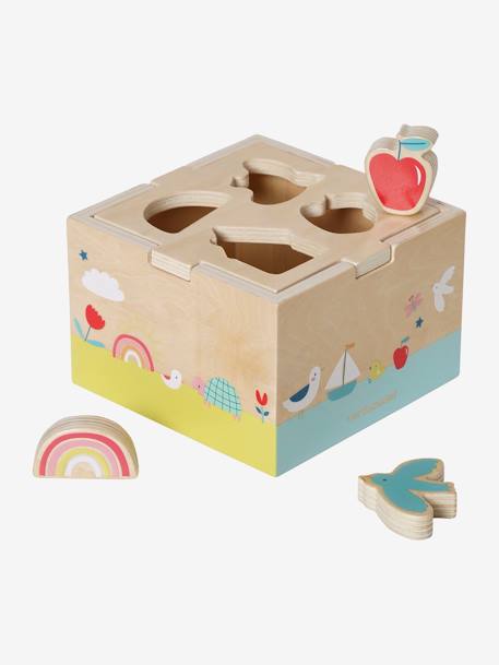 Box with Sort & Fit Shapes in FSC® Wood, Life red - vertbaudet enfant 