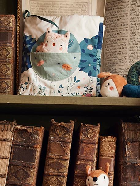 Livre bébé d'éveil + peluches en velours Forêt enchantée multicolore - vertbaudet enfant 