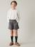 Woollen Fabric Shorts for Girls, by CYRILLUS chequered grey - vertbaudet enfant 