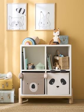 -Lot de 2 bacs de rangement animaux Panda Koala