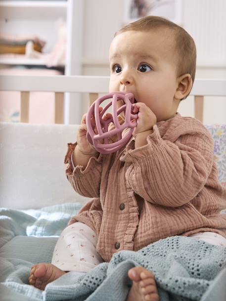Ball & Teething Links in Silicone PINK LIGHT SOLID - vertbaudet enfant 