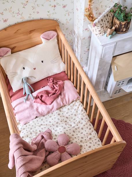 Cotton Gauze Duvet Cover for Babies, Barn BEIGE LIGHT ALL OVER PRINTED - vertbaudet enfant 