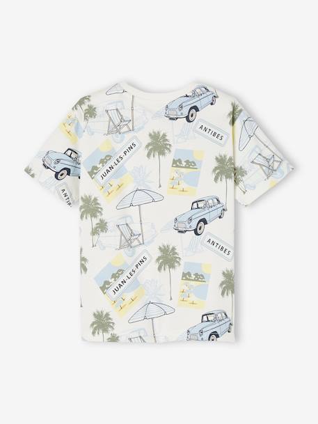 T-Shirt with 'Juan Les Pins' Inscription, for Boys printed white - vertbaudet enfant 