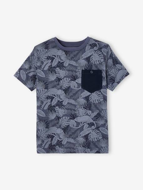 T-shirt motifs graphiques garçon manches courtes anthracite+blanc chiné+bleu ardoise+cannelle+lichen+noix de pécan+terracotta - vertbaudet enfant 