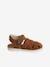 Leather Sandals with Touch Fastening Strap, for Baby Boys camel - vertbaudet enfant 