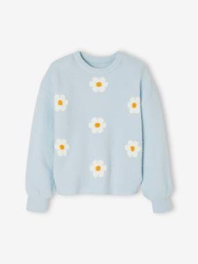 Girls-Cardigans, Jumpers & Sweatshirts-Jumpers-Soft Jacquard Knit Jumper for Girls