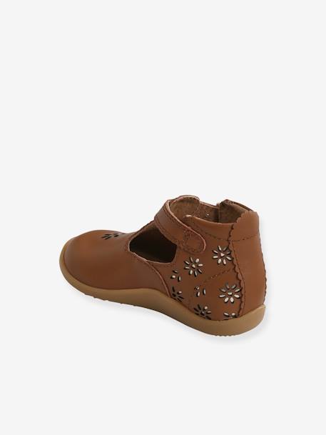 Leather Pram Shoes for Babies, Designed for First Steps camel - vertbaudet enfant 