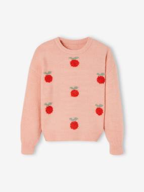 Girls-Cardigans, Jumpers & Sweatshirts-Jumpers-Soft Jacquard Knit Jumper for Girls
