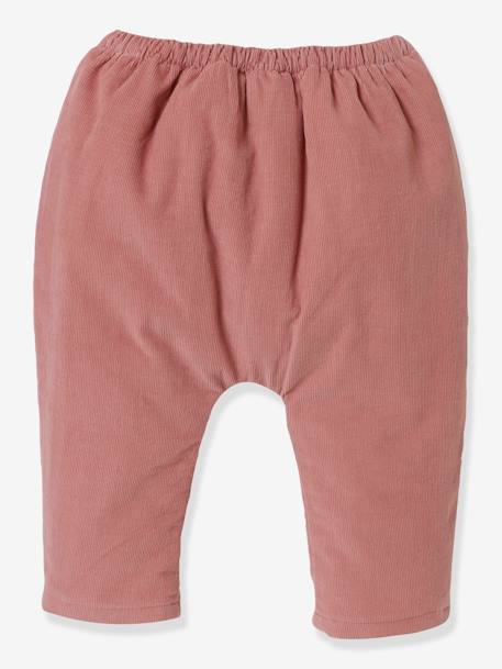 Harem-Style Corduroy Trousers for Babies, by CYRILLUS old rose - vertbaudet enfant 