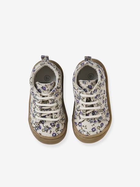 Soft Fabric Boots with Laces, for Babies, Designed for Crawling printed beige - vertbaudet enfant 