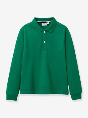 Long Sleeve Polo Shirt in Organic Cotton for Boys, by CYRILLUS  - vertbaudet enfant