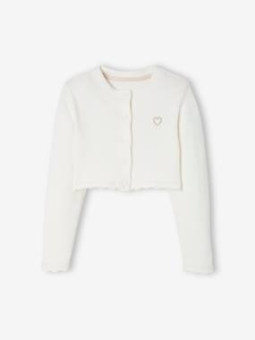 Fille-Gilet fille boléro maille pointelle cérémonie
