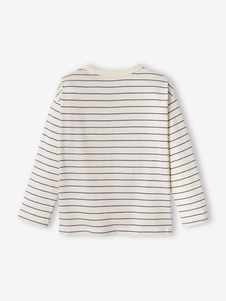 Striped Top with Fancy Pocket for Boys white - vertbaudet enfant 
