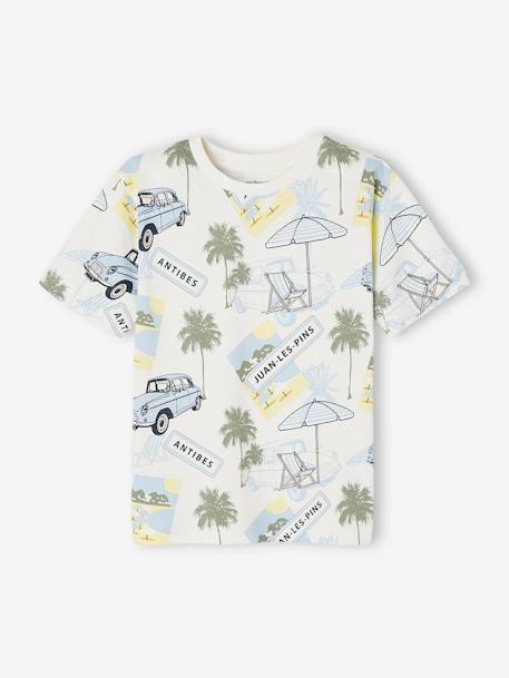 T-Shirt with 'Juan Les Pins' Inscription, for Boys printed white - vertbaudet enfant 
