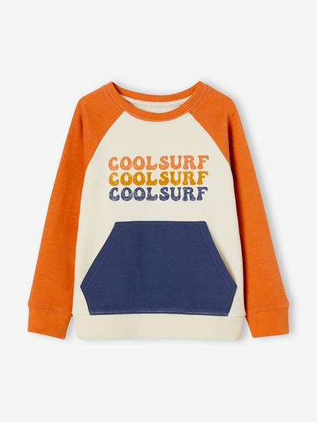 Cool Surf Sweatshirt, Colourblock Effect, for Boys multicoloured - vertbaudet enfant 