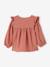 Blouse bébé gaze de coton à volants écru+vert amande+vieux rose - vertbaudet enfant 