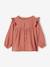 Blouse bébé gaze de coton à volants écru+vert amande+vieux rose - vertbaudet enfant 