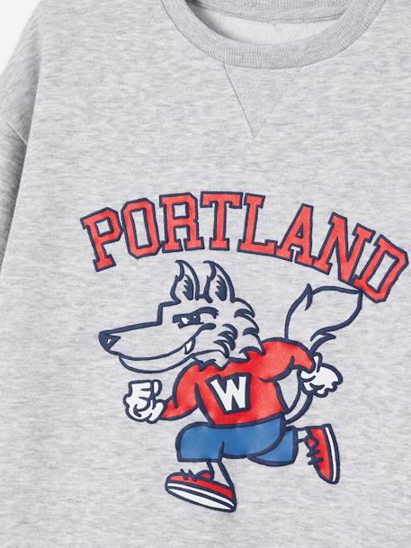 Sports Sweatshirt with Team Portland for Boys marl grey - vertbaudet enfant 