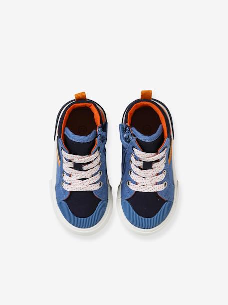Baskets Mid lacées et zippées bébé bleu - vertbaudet enfant 