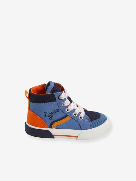 Baskets Mid lacées et zippées bébé bleu - vertbaudet enfant 