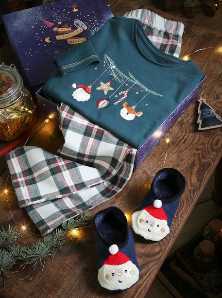 Coffret Noël pyjama + chaussettes fille vert sapin - vertbaudet enfant 