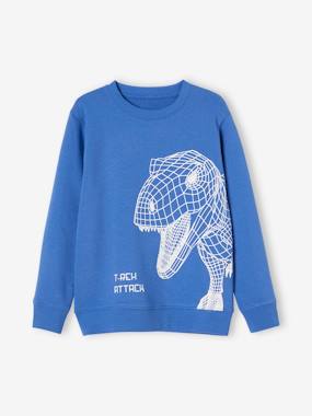 -Sweatshirt with Round Neckline & Motif, for Boys