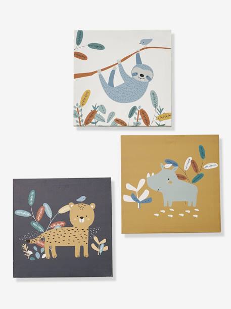 Pack of 3 Canvases, JUNGLE PARADISE Beige - vertbaudet enfant 