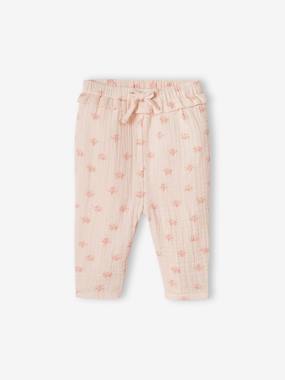 -Cotton Gauze Trousers for Babies