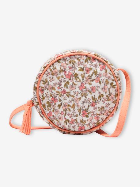 Round Padded Bag with Floral Print for Girls nude pink - vertbaudet enfant 
