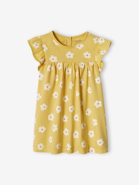 Jersey Knit Dress for Babies BLUE DARK STRIPED+fuchsia+pale yellow - vertbaudet enfant 