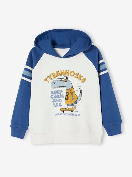 Hooded Sweatshirt, Graphic Motif, Raglan Sleeves, for Boys blue+ink blue+slate blue - vertbaudet enfant 