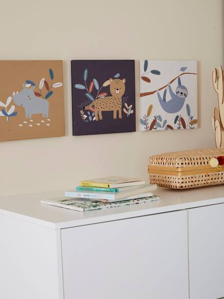 Pack of 3 Canvases, JUNGLE PARADISE Beige - vertbaudet enfant 