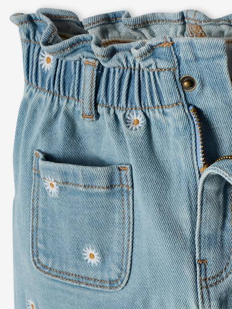 Denim Skirt with Floral Embroidery, for Girls double stone - vertbaudet enfant 
