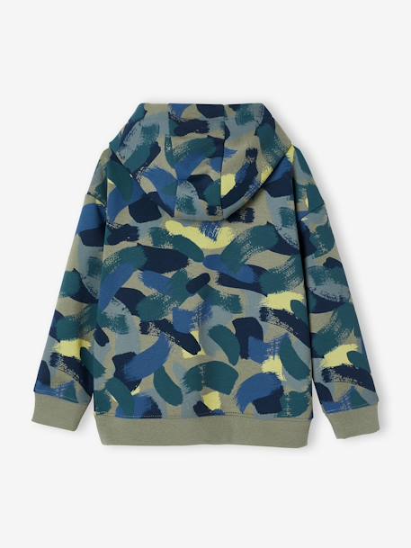 Hooded Sweatshirt with Camouflage Effect for Boys printed green - vertbaudet enfant 